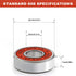 Premium 20Pcs 608rs Skateboard Bearings, Longboard Bearings (8x22x7mm) for Double Rubber Sealed Deep Groove