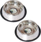 ICONIC PET 2 Pack Stainless Steel Non-Skid Pet Food/Water Bowls - 16 oz with Rubber Rings, Rust-Free and Stable