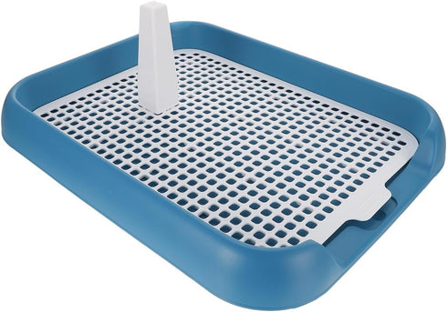 ULTECHNOVO Dog Potty Tray with Wall Post: Indoor Puppy Training Toilet Blue