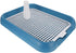 ULTECHNOVO Dog Potty Tray with Wall Post: Indoor Puppy Training Toilet Blue