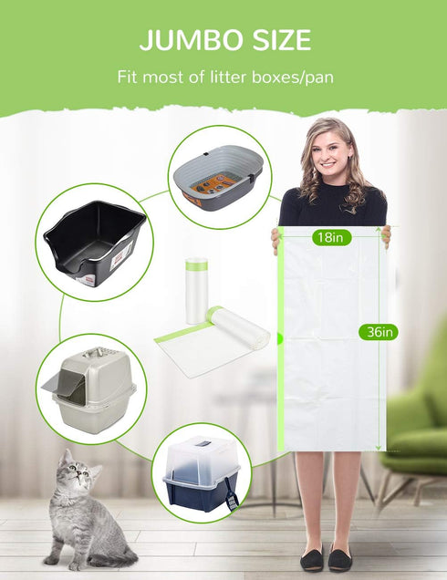34 Count Supplies(36" 19") Litter Box Liners, Jumbo Cat Litter Pan liners, Drawstring Litter Liner Bags For Litter Box