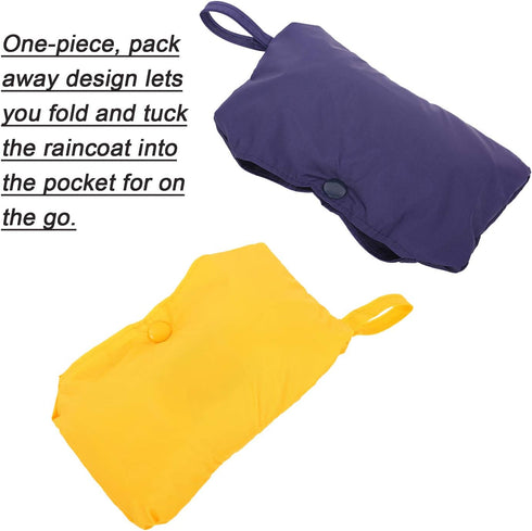 Pet Raincoat Packable Hooded Dog Rain Jacket, Lightweight Adjustable Poncho with Reflective Strips for Small Medium