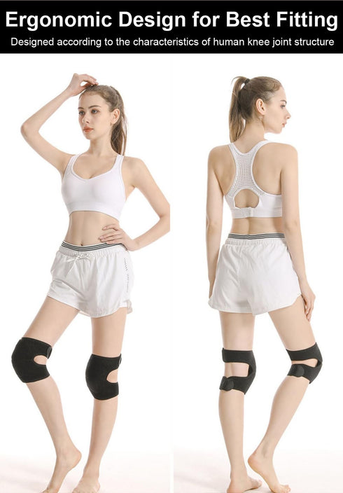 Knee Pads for Women & Men, Soft Dance Knee Pads with Adjustable Bands, Volleyball Wrestling Gear (Gray, Medium)