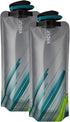 Vapur Collapsible Water Bottle, 34 Ounce, Grey & Teal, Pack of 2, Compact Bottle Folds Flat for Travel, Hiking, Camping