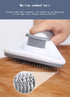 Cat Brush with Release Button, Universal for Cats and Dogs, One Click Release, Brush and Flea Comb Set (Grey)
