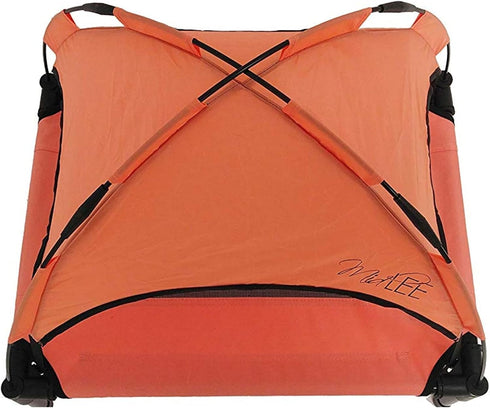 Midlee Salmon Dog Cot with Canopy, 30" x 36"