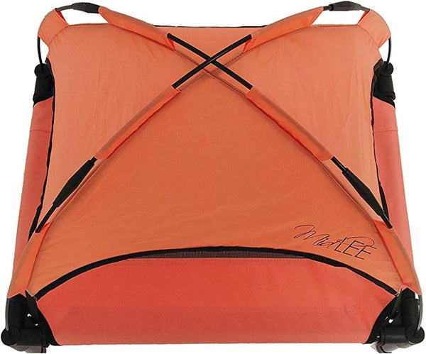 Midlee Salmon Dog Cot with Canopy, 30" x 36"