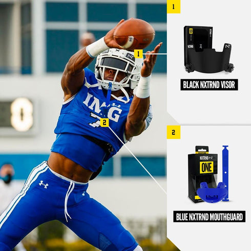 Nxtrnd One Football Mouth Guard, Strap Included, Fits Adult & Youth, Royal Blue