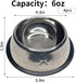 Fhiny 4PCS Stainless Steel Cat Bowls, Non-Slip Water Dish with Rubber Base, Stackable Pet Feeding Bowl for Cats