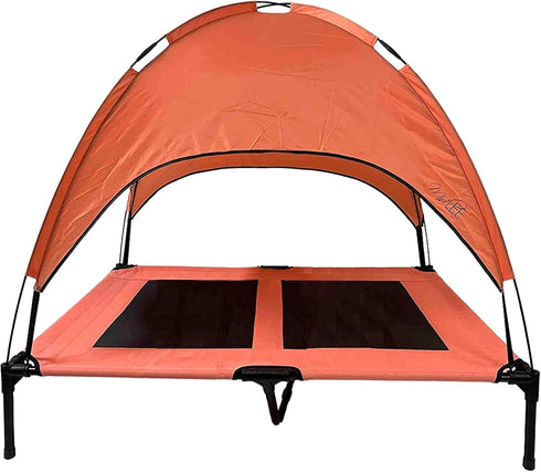 Midlee Salmon Dog Cot with Canopy, 30" x 36"