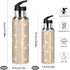 Wassud 32 oz Water Bottle Warm Beige Floral Stainless Steel Sport Water Bottle with Straw Insulated Water Bottles