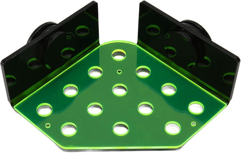 Magnetic Coral Frag Rack, Fluorescent Green Acrylic with 13 Holes, Safe Stable for Saltwater Aquarium and Fish Tanks