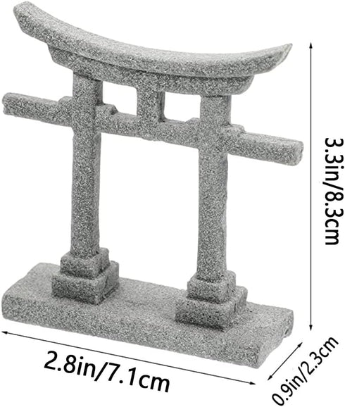 Asian Japanese Shinto Torii Gate Aquarium Decorations, Miniature Shrine Ornament for Fish Tank