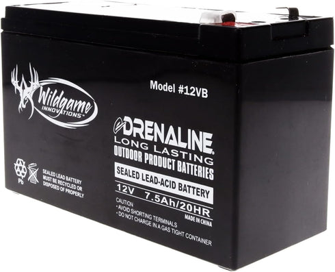 12V WILDGAME INNOVATIONS Edrenaline Rechargeable Battery for Game Feeders Outdoor Long-Lasting Sealed Lead-Acid Tab