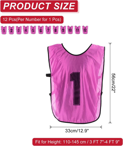 Reversible Youth Soccer Training Pinnies - Numbered Practice Vests