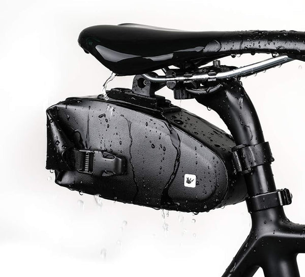 Rhinowalk Waterproof Bike Saddle Bag, Quick Disassembly Rainproof Under Seat Bag for Mountain Road Cycling