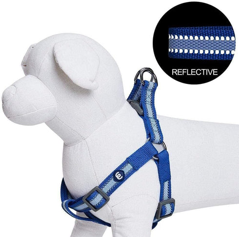 Blueberry Pet Essentials Step-in Reflective Dog Harness, Navy Blue, Small, Adjustable for Chest Girth 16.5" - 21.5"