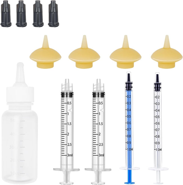 Mini Pet Feeding Bottle and Syringes with Nipples for Small Cat Dog