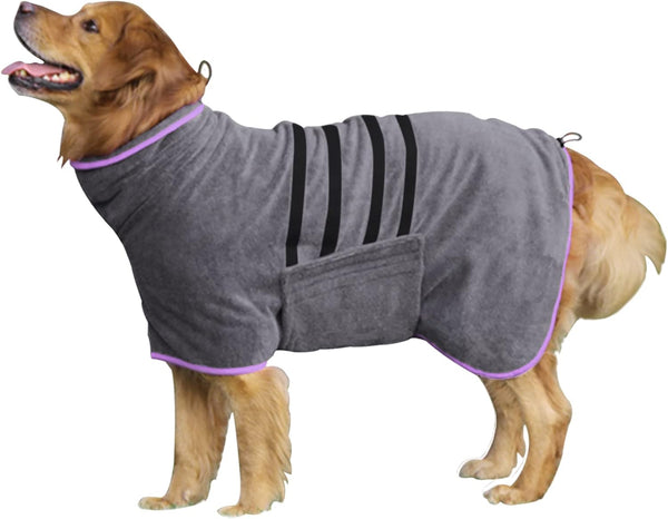 Dog Drying Coat - Fast Drying Dog Towel Robe - Microfiber Super