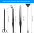 15in Aquarium Aquascape Tools Kit, 4 in 1 Stainless Steel Aquatic Plant Tool Set (Black)