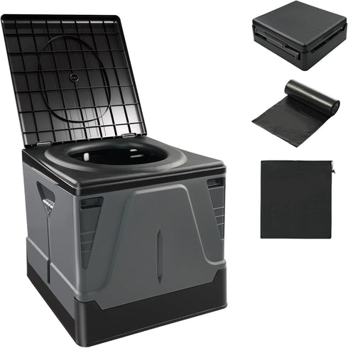 HAIGE Portable Toilet for Adults & Camping, XL Extra Large Folding Travel Toilet