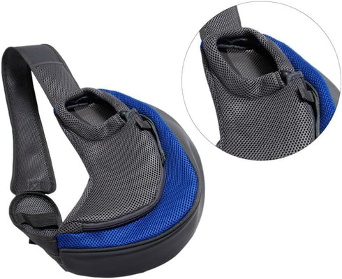 Mipcase Puppy Harness Cross-body Pet Carrier for Small Dogs, Sling Bag for Cats, Dark Blue, Polyester Travel Harness