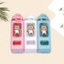 Kawaii Bear Water Bottle With Straw, Portable Square Drinking Bottle for Girl, Cute Juice Tea Water Cups (700ml, Pink)
