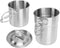 Zerodis Camping Cook Set,Stainless Steel Outdoor Cookware Set with Lid Foldable Camping