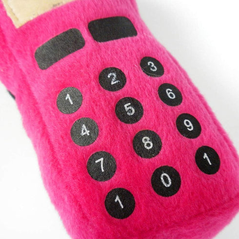 Pink Pet Dog Puppy Funny Cellphone Shape Plush Doll - Chew Squeaky Toy for Small Medium Dogs, Tough Plush Toy