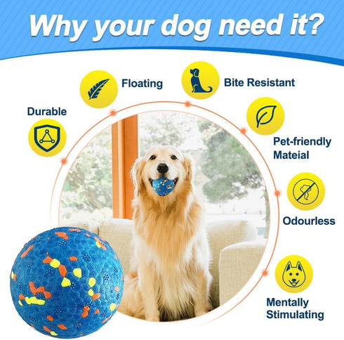 Dog Balls, Tennis Ball Toys for Aggressive Chewers, 3'' Diameter Durable Fetch Balls for Large and Medium Dogs