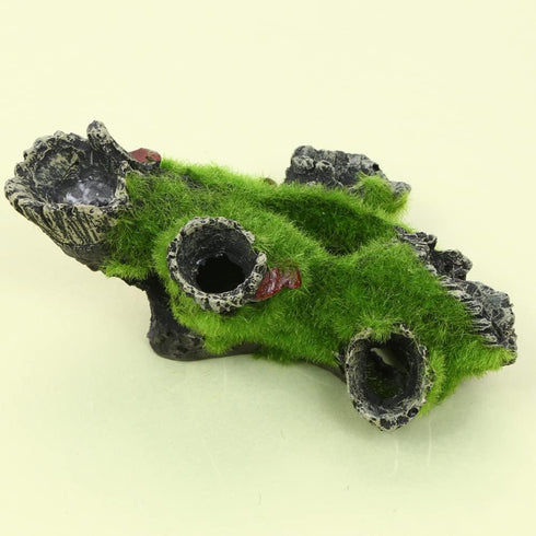 Resin Moss Tree House, Artificial Log Tree Branch for Fish Tank Decoration and Shrimp Hiding