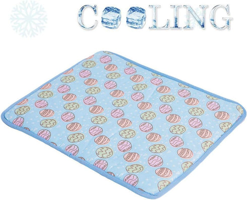 SEIS Dog Ice Pad - Ice Silk Cats Kennel Mat, Breathable Summer Cooling Pad (Blue, S)