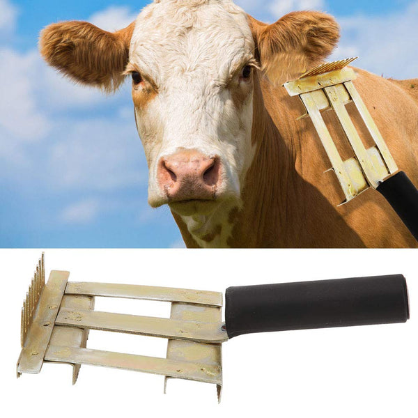 Deshedding Brush & Dematting Comb for Livestock, Cattle, Cow, Bull Hair Shedding Tool