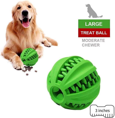 Interactive Dog Ball Toy, 3 inches Rubber Ball for Mental Stimulation and Treat Embedding to Reduce Boredom