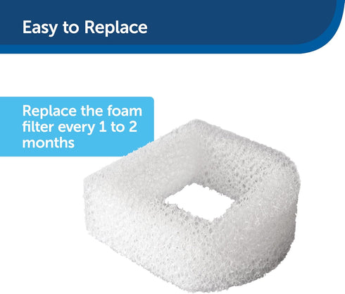 PetSafe Drinkwell Replacement Foam Filters, 2 Pack, Compatible with Ceramic and Stainless Steel Pet Fountains
