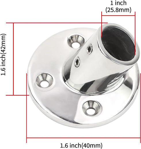 Stainless Steel Boat Rail Fittings, 60/90 Degree Marine Grade Handrail Base for 7/8 or 1 inch Tube