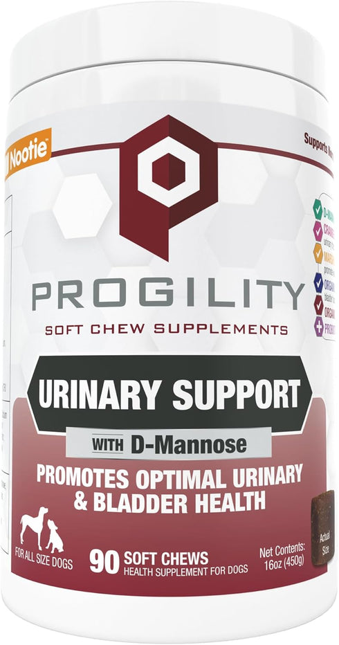 Nootie Progility Urinary Support Supplement for Dogs, 90 Soft Chews, Bladder and Urinary Tract Support