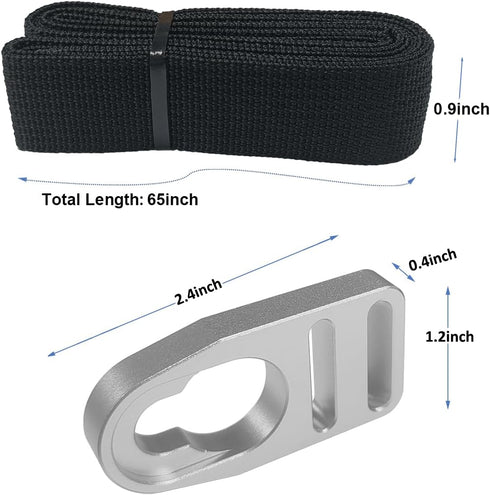 Upgraded Aluminum Kayak Seat Latches with 65 Inches Nylon Webbing Straps, Compatible with Kayak Seat Replacement Kit