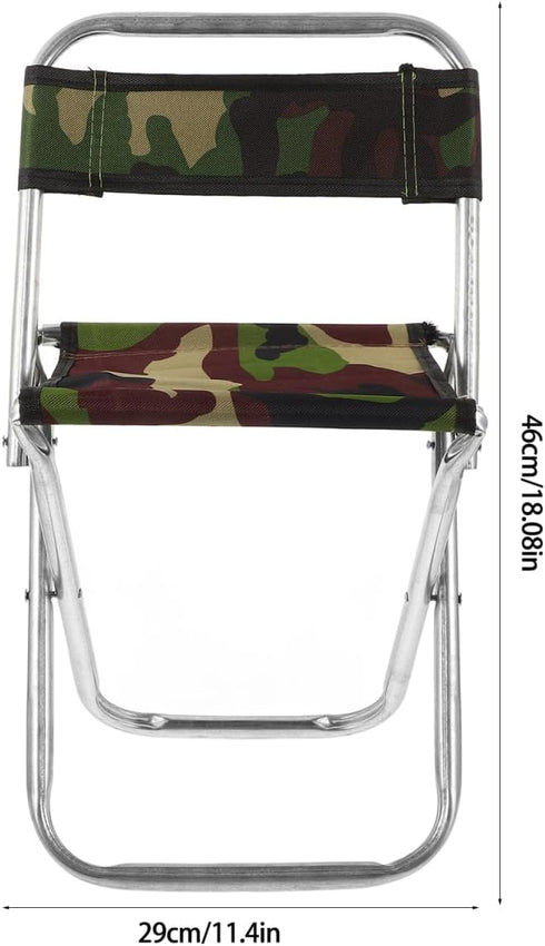 Portable Folding Chair Large Size Lightweight Camping Seat for Outdoor Fishing Hiking Garden Use Camouflage Collapsible