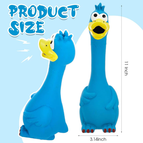 Hungdao 2 Pcs Horse Toys 11 Inches Latex Rubber Chicken Dog Toy Reduce Separation Anxiety Screaming Chicken Toy for Horse Pet(Blue)