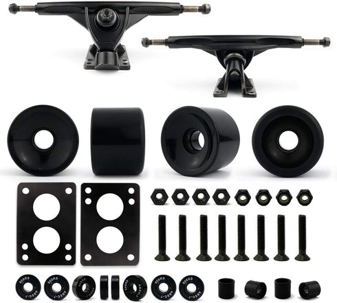 VJ Longboard Truck and Wheel, 70mm Wheels w 7inch 180mm Trucks, Longboard Bearings and Hardware