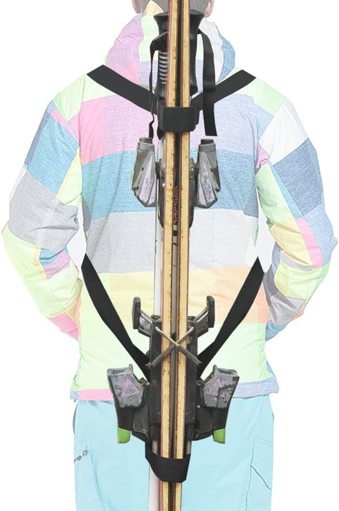 YYST Ski Tote | Backpack Carrier for Skis and Poles | Ski and Pole Carry Sling Strap - Free Your Hand!