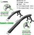 RBRL Quick Release Bike Fender Set, Adjustable Full Cover Bicycle Fenders for Gravel and Road Bikes, 28''