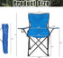 BTinoe Camping Chair with Cup Holder,Blue Folding Chairs for Outside,Oxford Cloth Beach Chair,Heavy Folding Chair