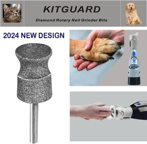 Tool-1/8'' Diamond Dremel Dog Nail Grinder Bits for Rotary Dremel Dog Nail Grinder Attachment-Pet Bit Work for Animals