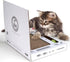 Cardboard Scratching Laptop for Cats - 3-in-1 Durable Corrugated Cat Scratcher with Toy Plush Fluffy Mouse & Bell Ball