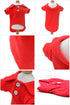 lovelonglong Basic Dog Polo Shirts – Premium Cotton T-Shirts for Large Medium Small Dogs, Red XS, Two-Button Collar