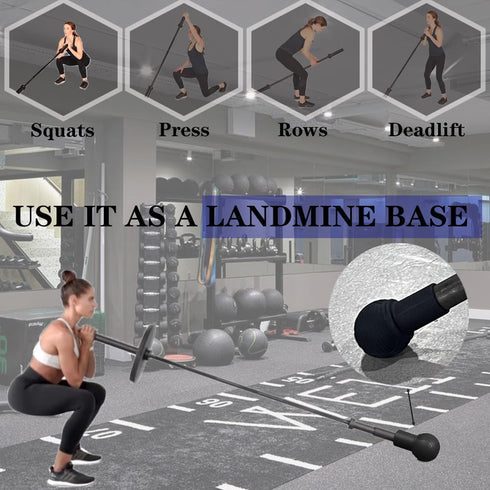 Landmine Attachment for Barbell, Turn Any Surface into a Barbell Landmine Exercise-Press, Row, Spin, Rotation