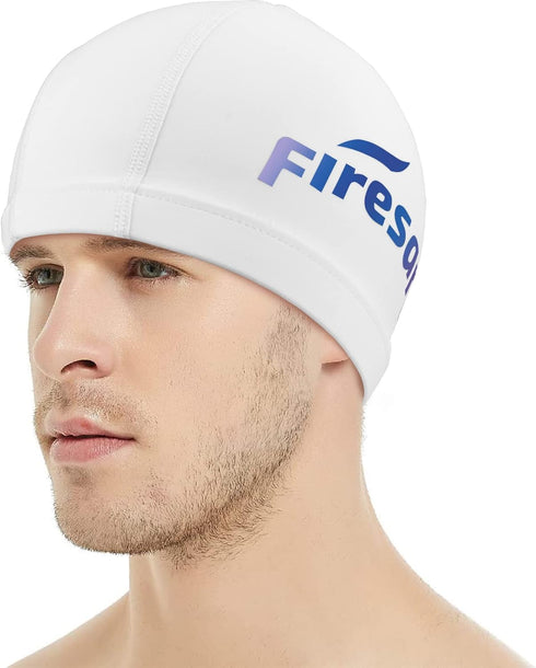 Firesara Fabric Swim Cap, High Elasticity Swimming Cap for Long Short Hair, One Size for Women Kids