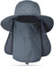Fishing Hat for Men & Women, Outdoor Wide Brim Hat with UV Sun Protection, Face Cover & Neck Flap